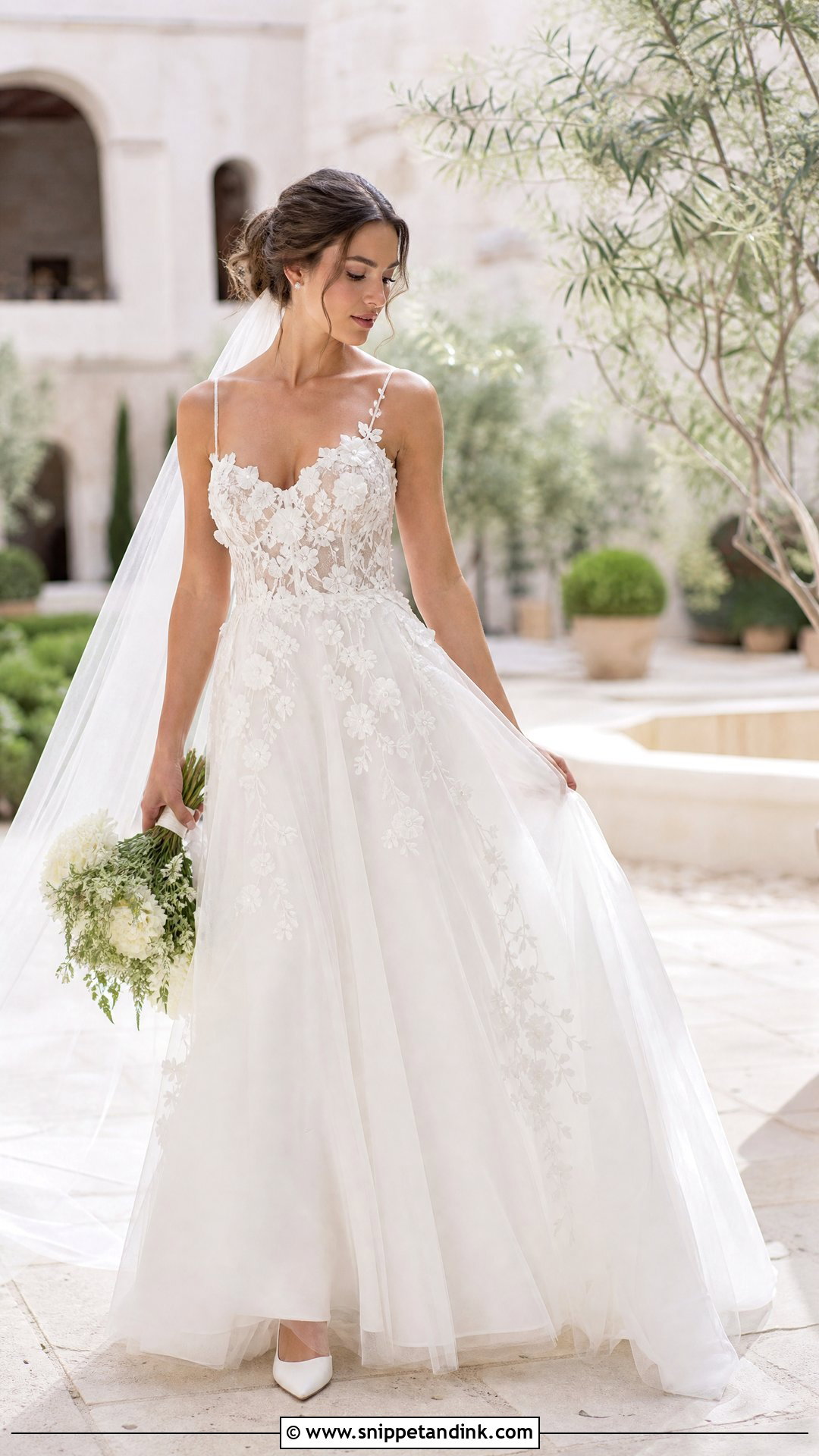 Spanish Wedding Dress With Floral Appliques - Snippet and Ink - 20 Spanish Wedding Dress Spain Ideas