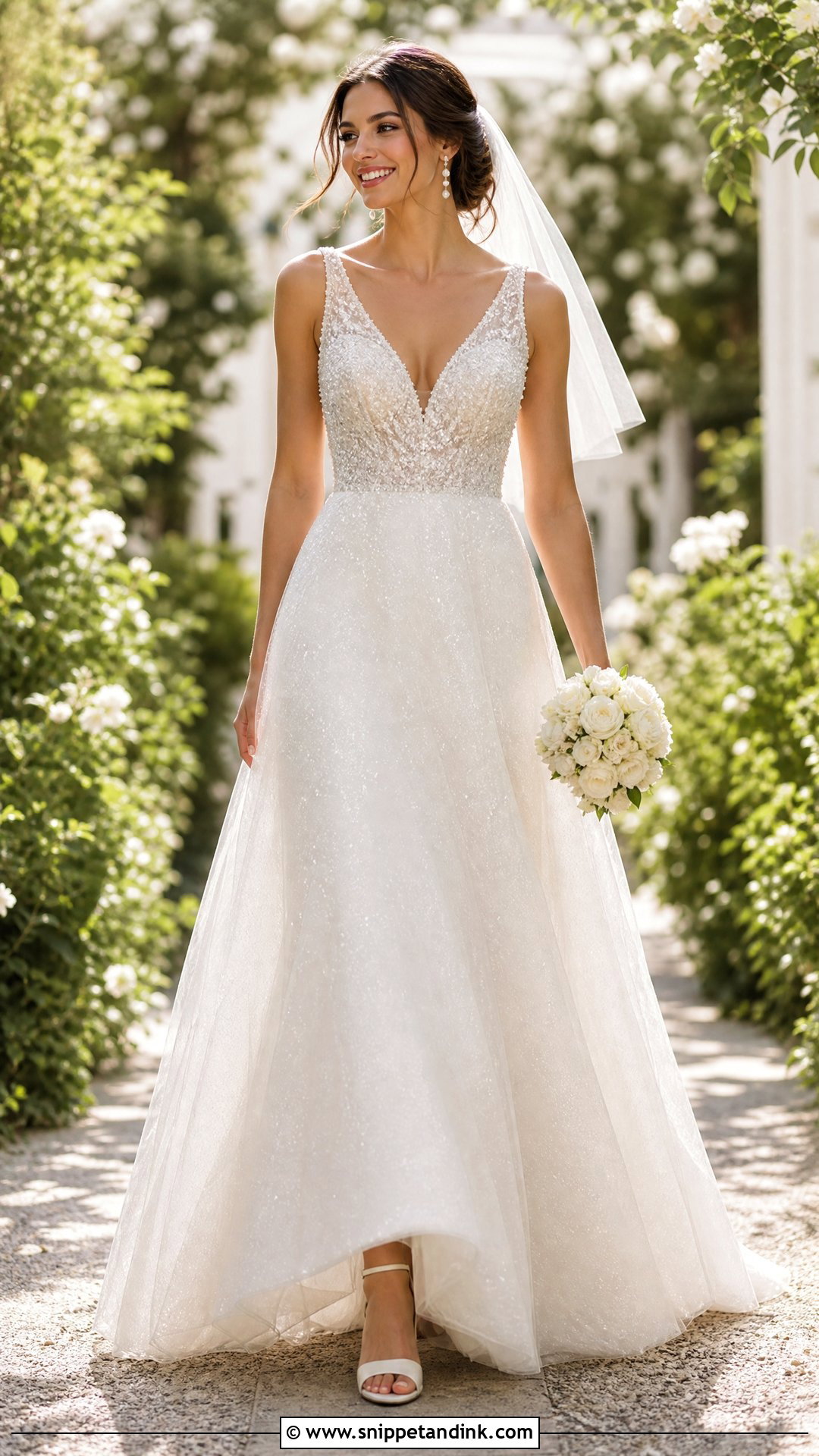 Sparkle A Line Wedding Dress - Snippet and Ink - 20 Sparkle Wedding Dresses