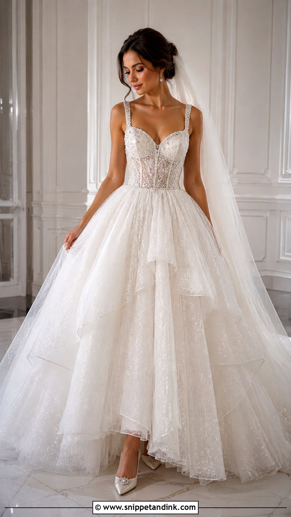 Sparkle Ball Gown Wedding Dress - Snippet and Ink - 25 Sparkle Wedding Dress Ideas