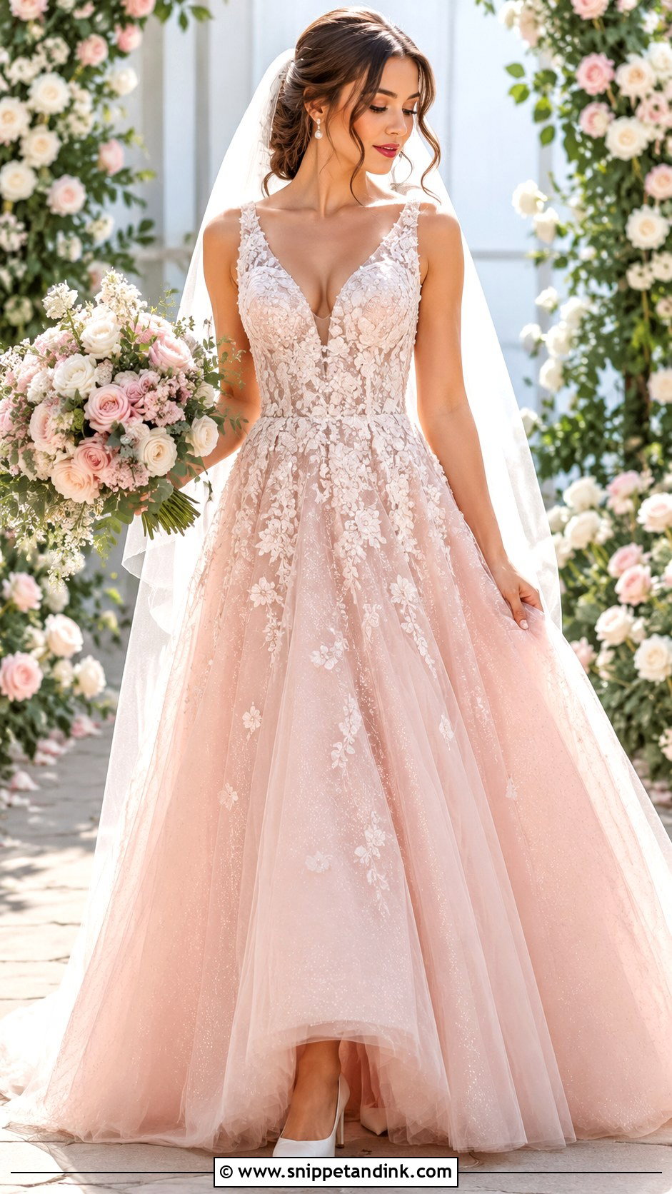 Sparkle Blush Wedding Dress - Snippet and Ink - 25 Sparkle Wedding Dress Ideas
