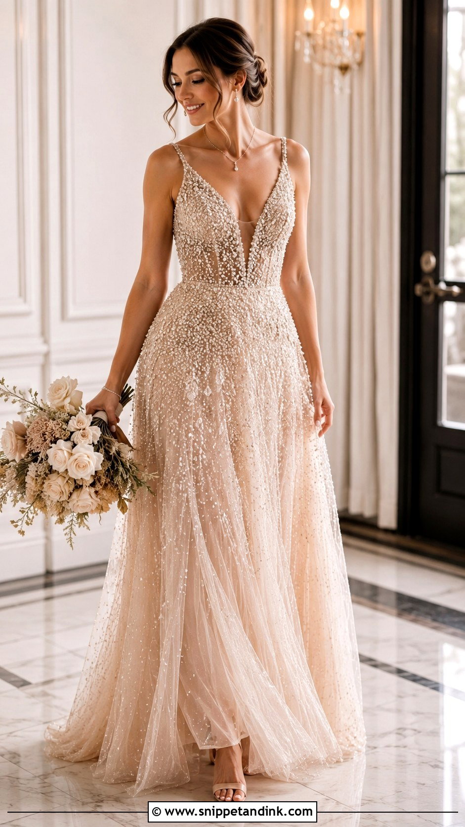 Sparkle Champagne Wedding Dress - Snippet and Ink - 25 Sparkle Wedding Dress Ideas