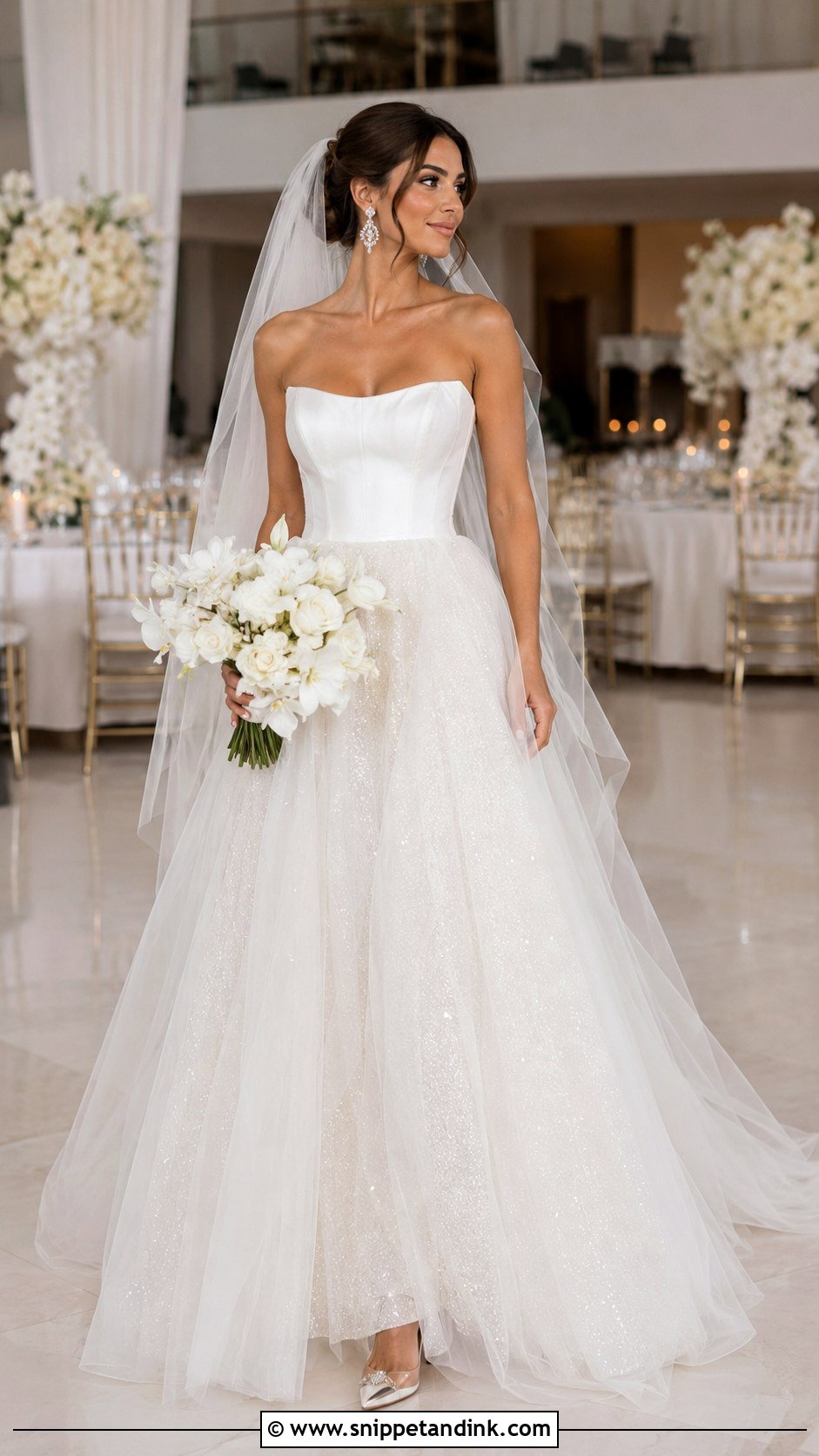 Sparkle Layered Tulle Wedding Dress - Snippet and Ink - 20 Layered Tulle Wedding Dress Ideas