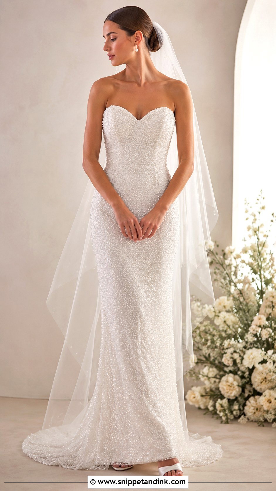 Sparkle Pearl Wedding Dress - Snippet and Ink - 25 Sparkle Wedding Dress Ideas