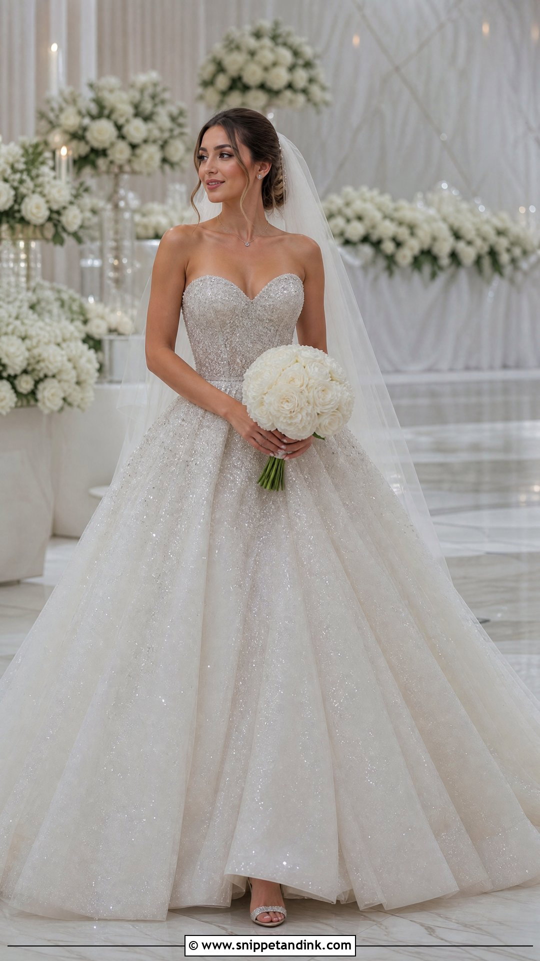 Sparkle Princess Cut Wedding Dress - Snippet and Ink - 20 Princess Cut Wedding Dress Ideas