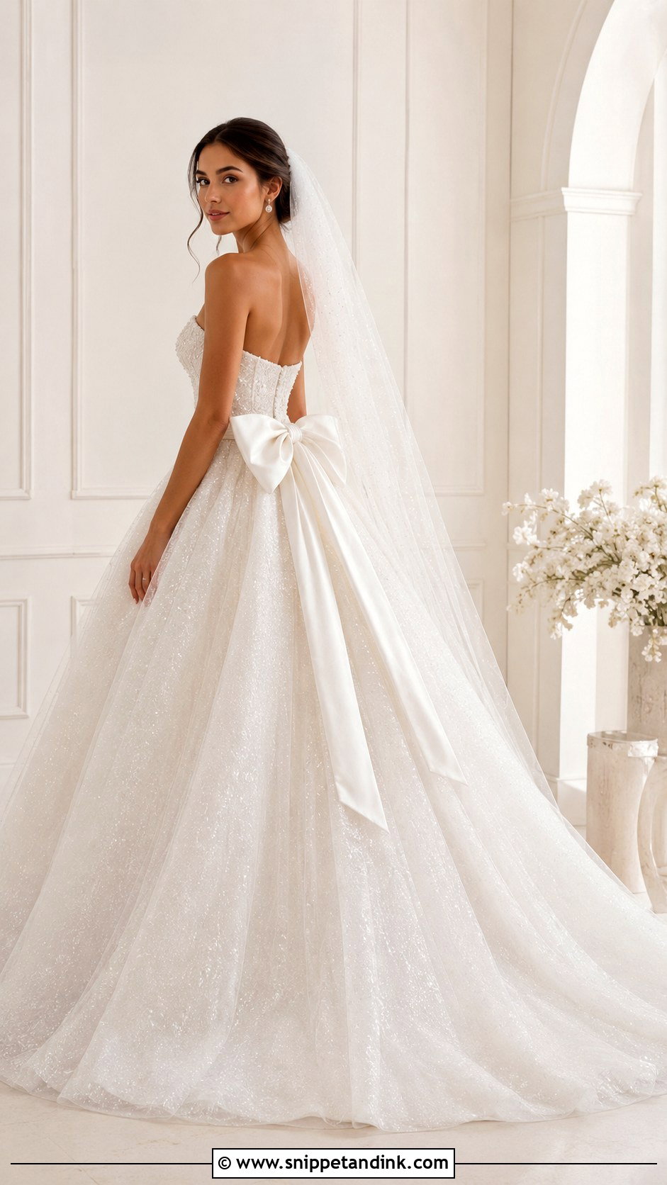 Sparkle Princess Wedding Dress With Bow - Snippet and Ink - 30 Princess Wedding Dresses Sparkle