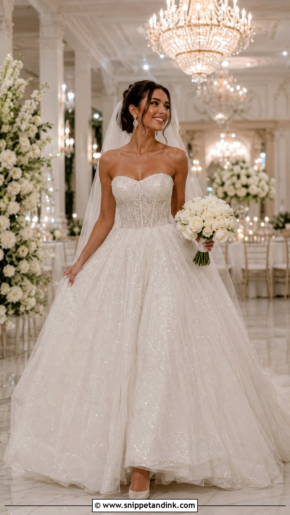 Sparkle Tulle Ball Gown Wedding Dress - Snippet and Ink - 20 Ball Wedding Dress Ideas
