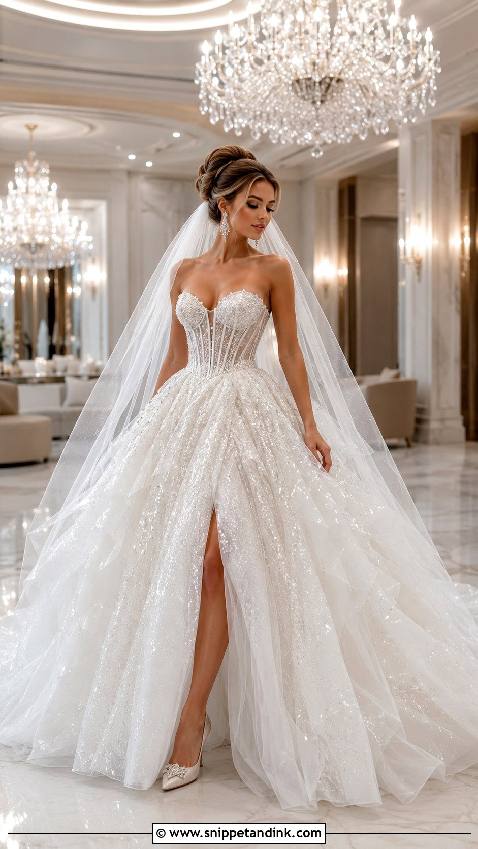 Sparkle Tulle Ball Gown Wedding Dress - Snippet and Ink - 20 Big Ball Gown Wedding Dress Ideas