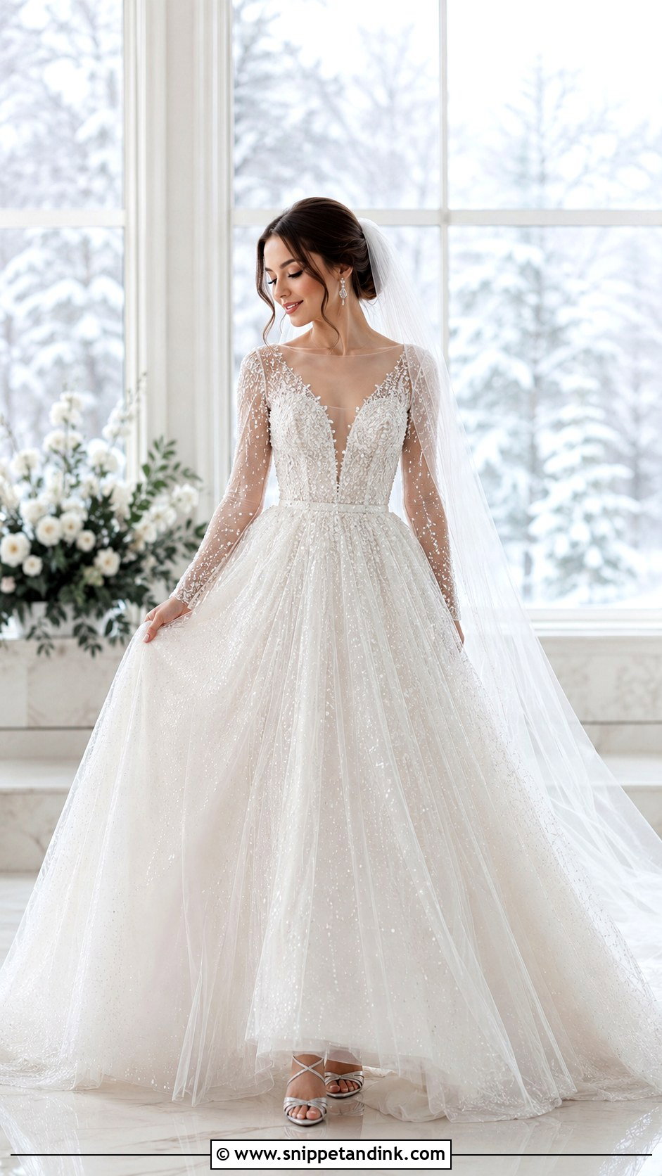 Sparkle Tulle Winter Bridal Dress - Snippet and Ink - 25 Winter Bridal Dress Ideas