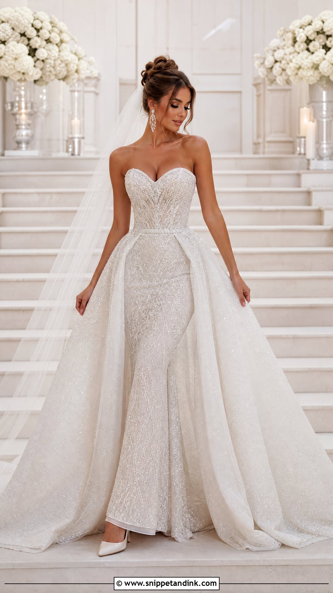 Sparkle Wedding Dress With Overskirt - Snippet and Ink - 20 Sparkle Wedding Dresses