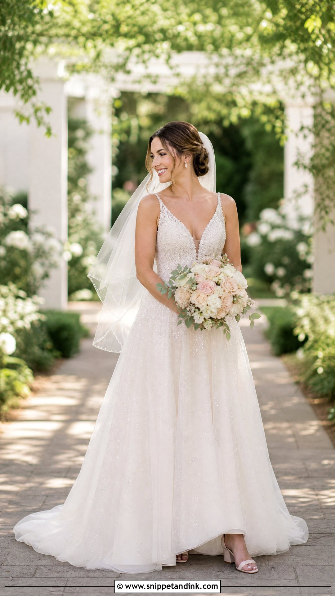 Sparkling A Line Wedding Dress - Snippet and Ink - 25 Sparkling Wedding Dress Ideas