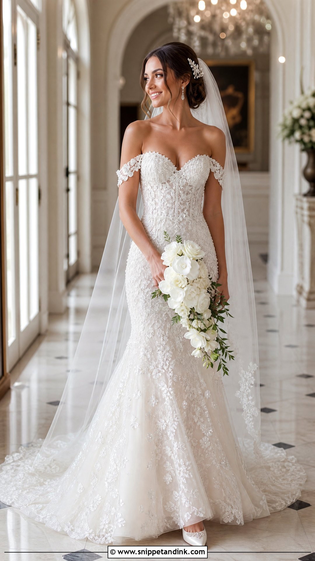 Sparkling Fit and Flare Wedding Dress - Snippet and Ink - 25 Sparkling Wedding Dress Ideas