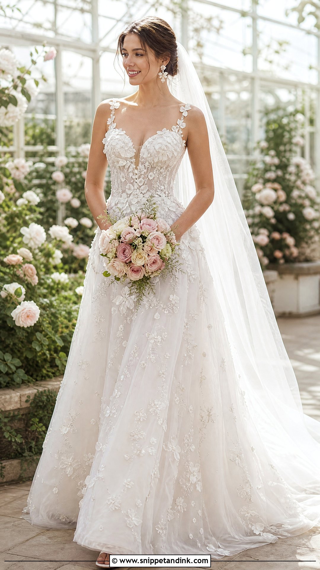 Sparkling Floral Wedding Dress - Snippet and Ink - 25 Sparkling Wedding Dress Ideas