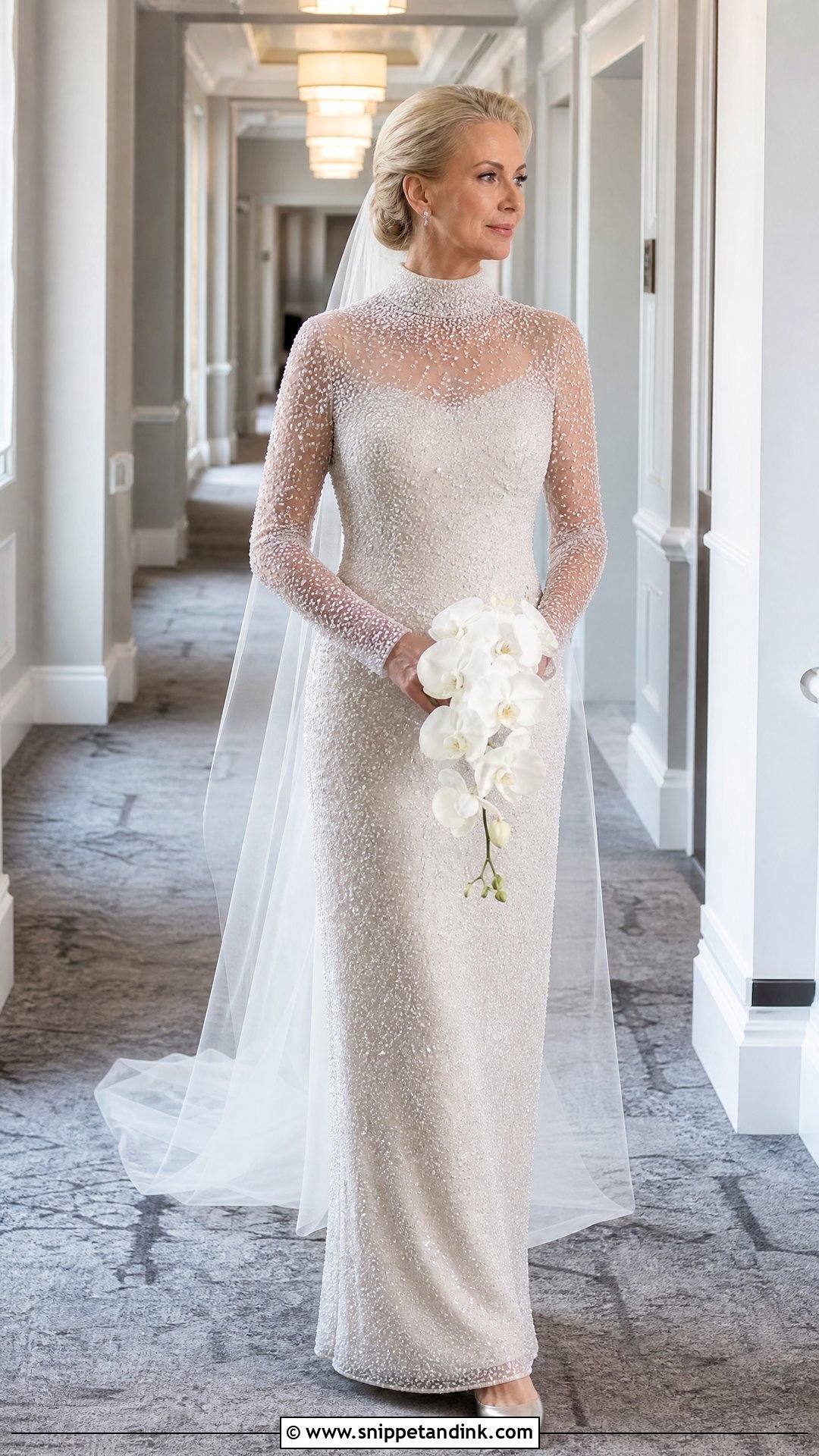 Sparkling High Neck Wedding Dress - Snippet and Ink - 25 Sparkling Wedding Dress Ideas