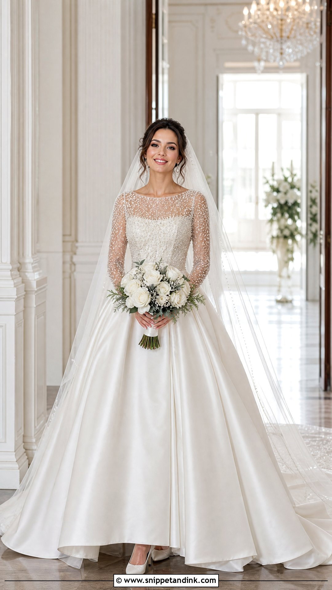 Sparkling Long Sleeve Wedding Dress - Snippet and Ink - 25 Sparkling Wedding Dress Ideas