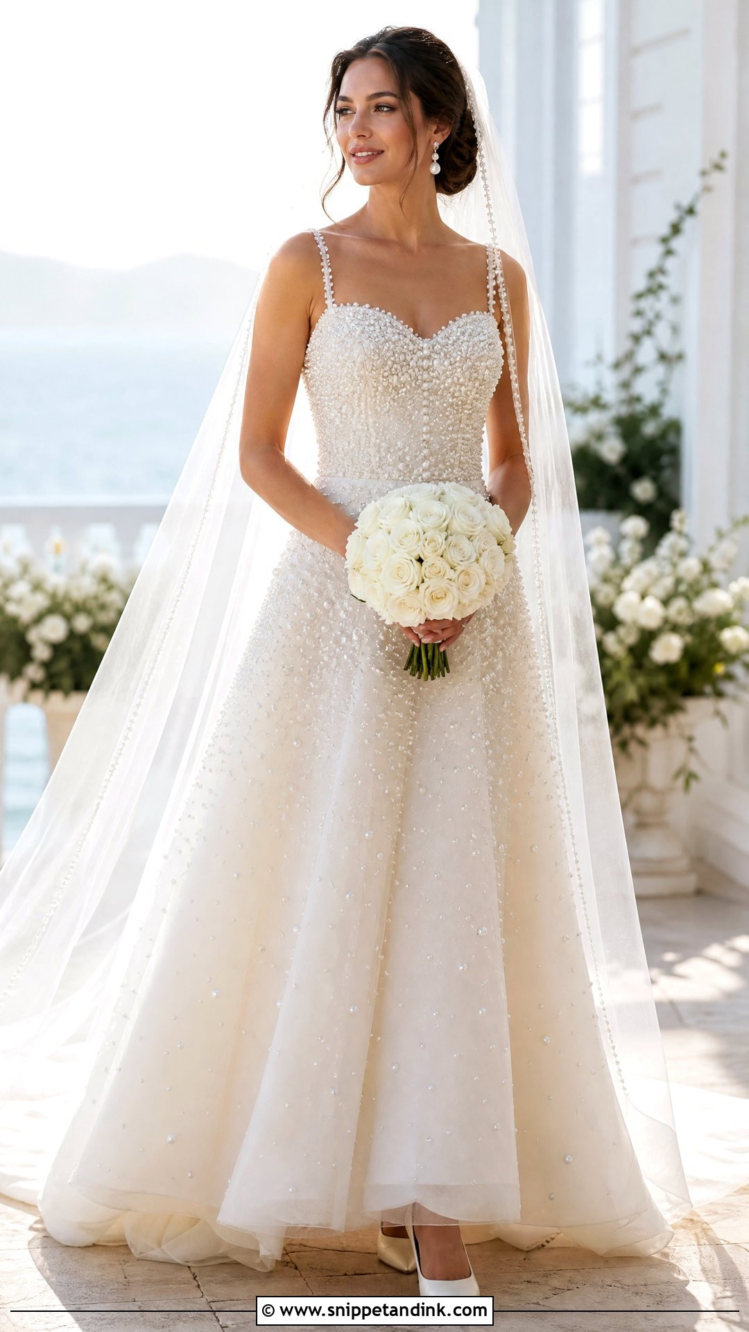 Sparkling Pearl Wedding Dress - Snippet and Ink - 25 Sparkling Wedding Dress Ideas