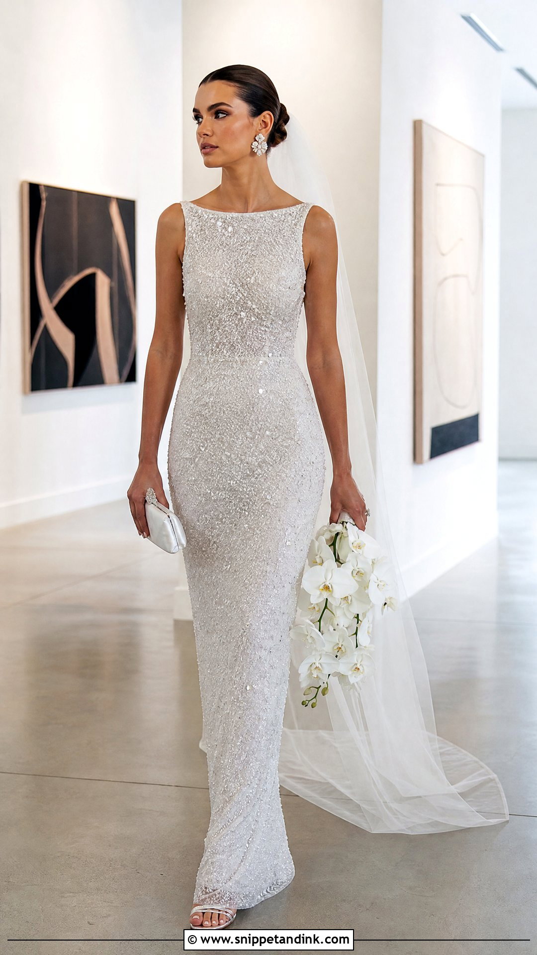 Sparkling Sheath Wedding Dress - Snippet and Ink - 25 Sparkling Wedding Dress Ideas