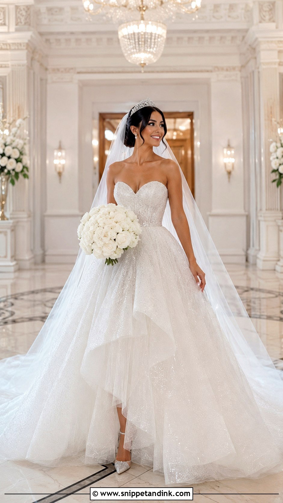 Sparkling Tulle Cinderella Gown - Snippet and Ink - 20 Cinderella Gown Wedding Ideas
