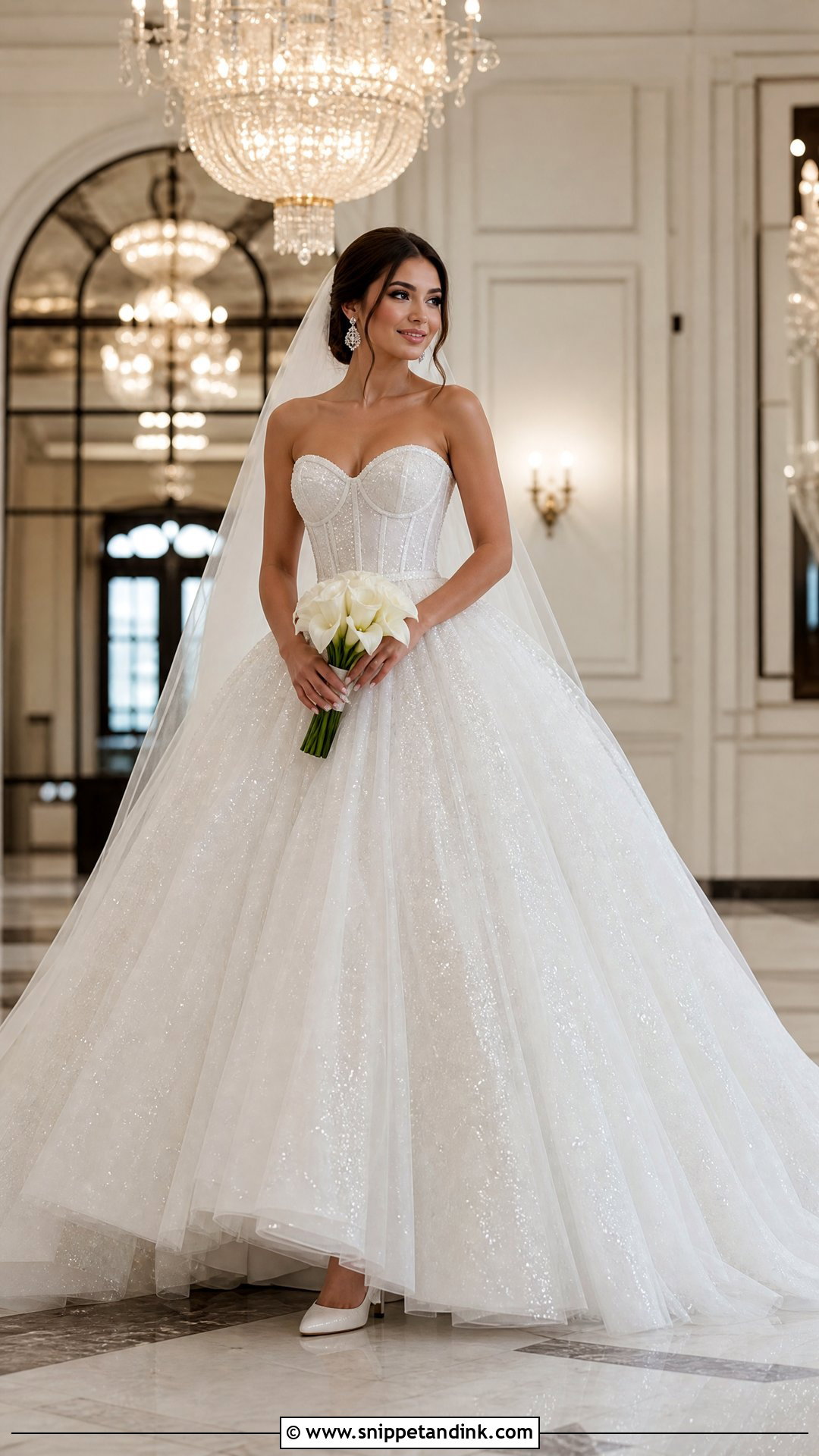 Sparkling Tulle Princess Ballgown Wedding Dress - Snippet and Ink - 20 Wedding Dress Princess Ballgown Ideas