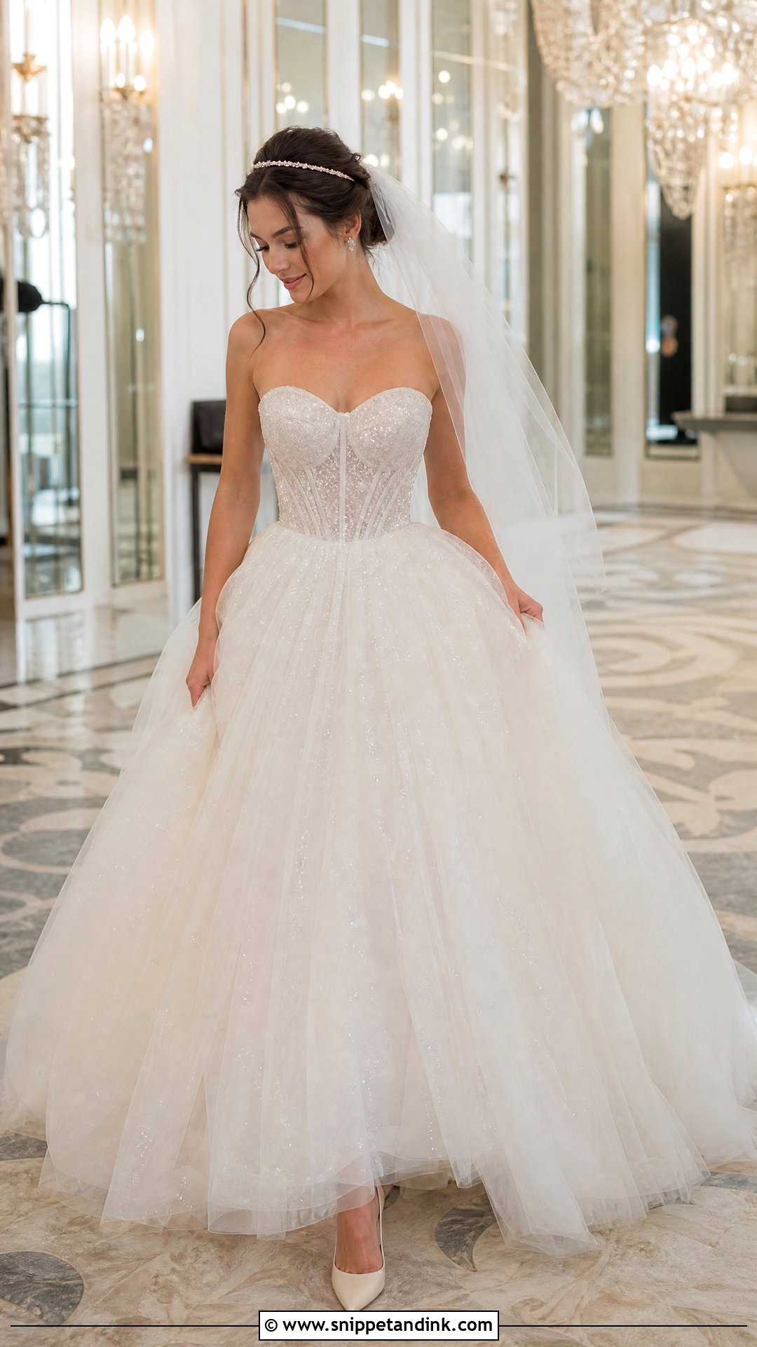 Sparkling Tulle Princess Wedding Dress - Snippet and Ink - 20 Princess Style Wedding Dress Ideas