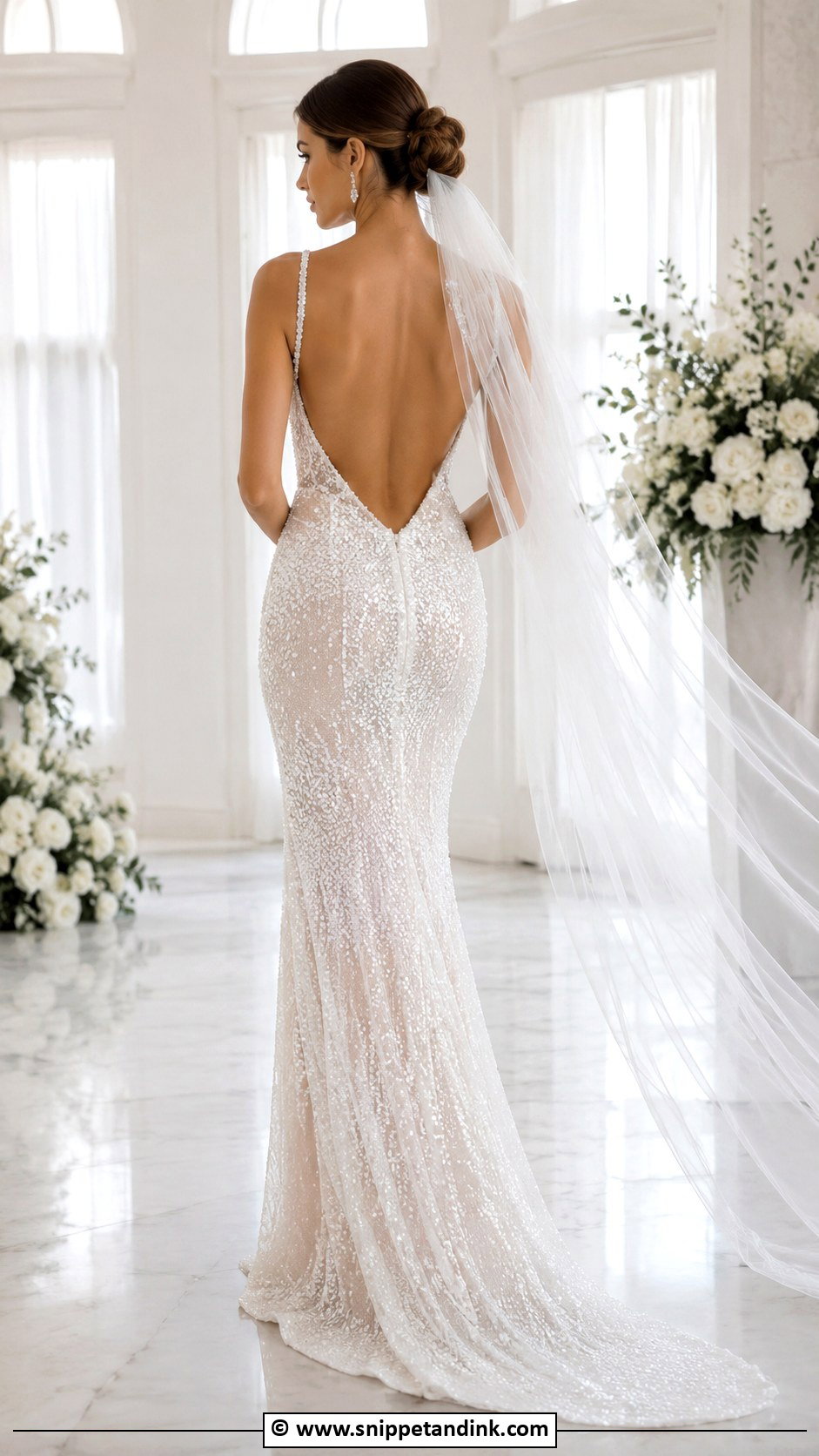 Sparkly Backless Wedding Dress - Snippet and Ink - 30 Sparkly Wedding Dress Ideas