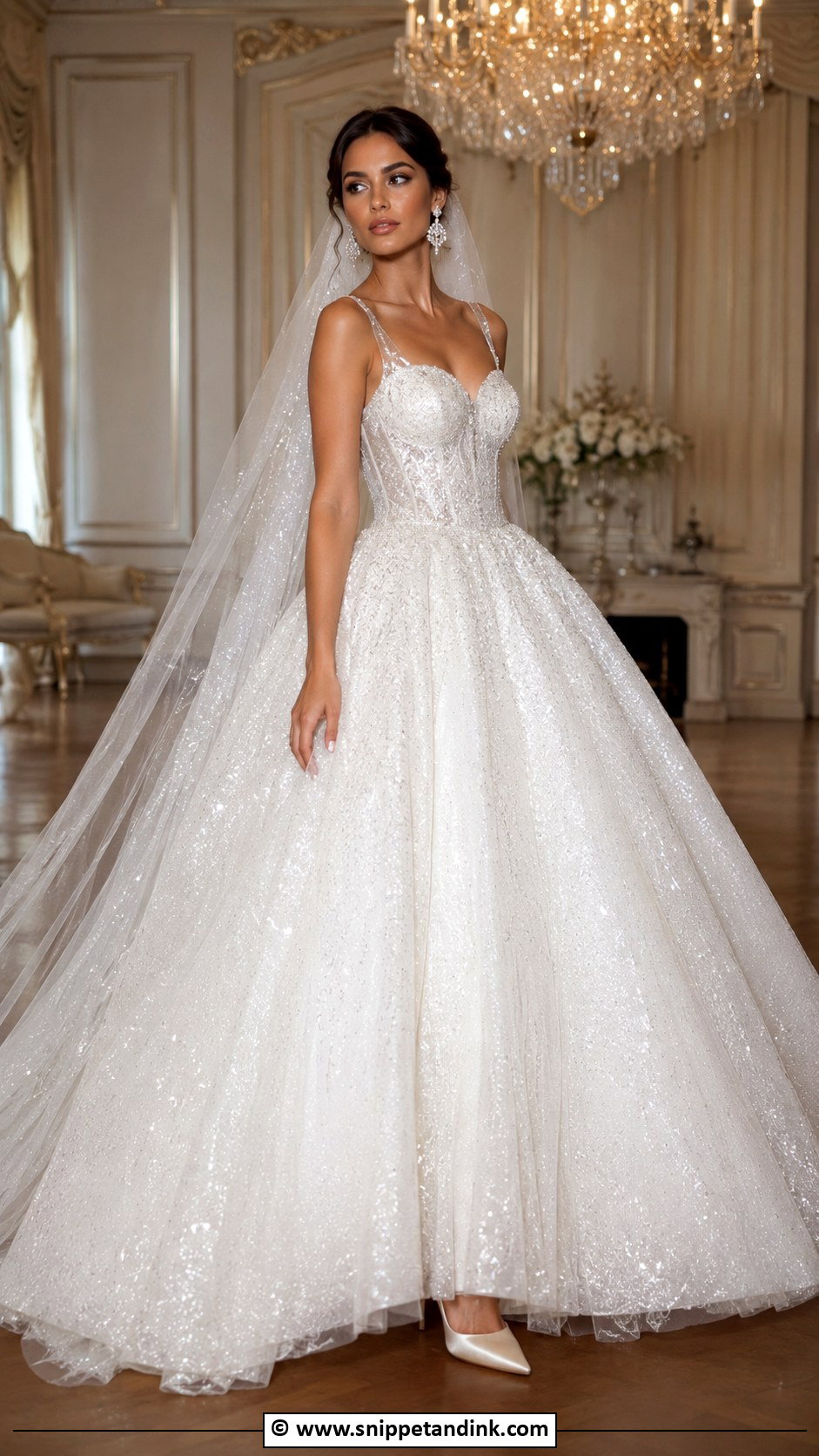 Sparkly Ball Gown Wedding Dress - Snippet and Ink - 25 Glam Wedding Dress Ideas