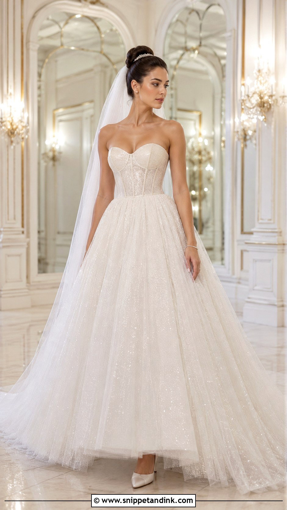 Sparkly Ballerina Wedding Dress - Snippet and Ink - 20 Ballerina Wedding Dress Ideas