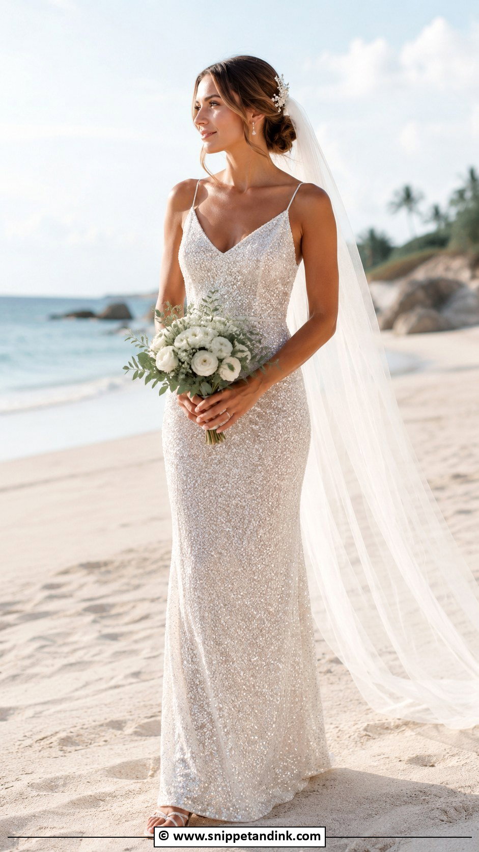 Sparkly Beach Wedding Dress - Snippet and Ink - 30 Sparkly Wedding Dress Ideas