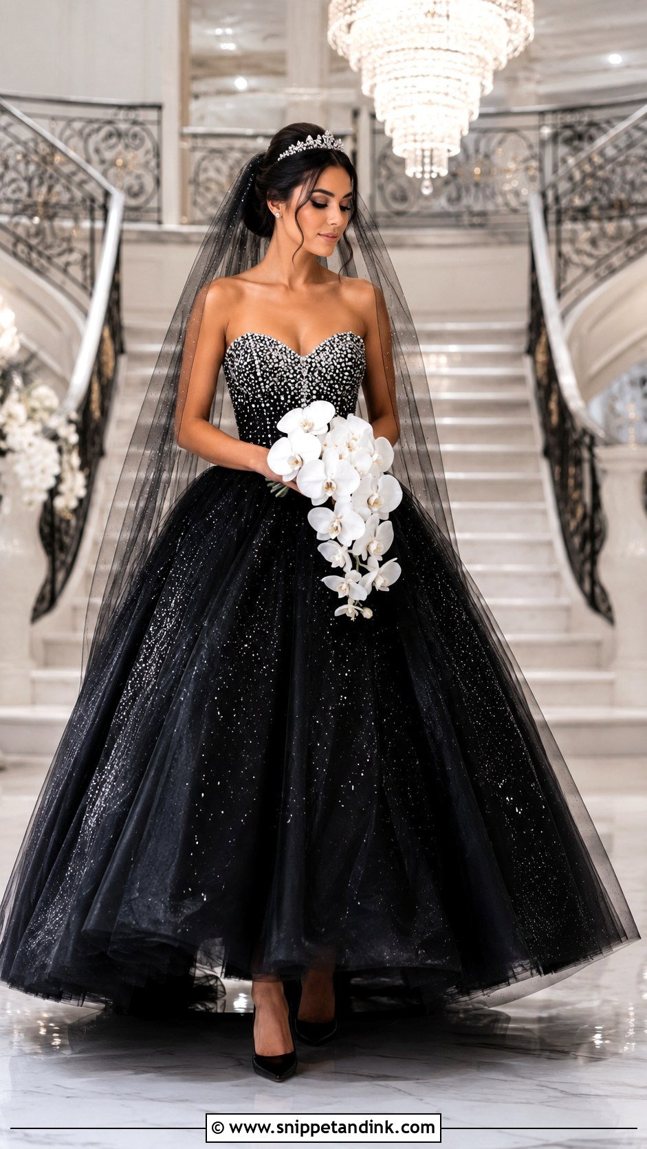 Sparkly Black Princess Wedding Dress - Snippet and Ink - 20 Black Wedding Dress Princess Ideas