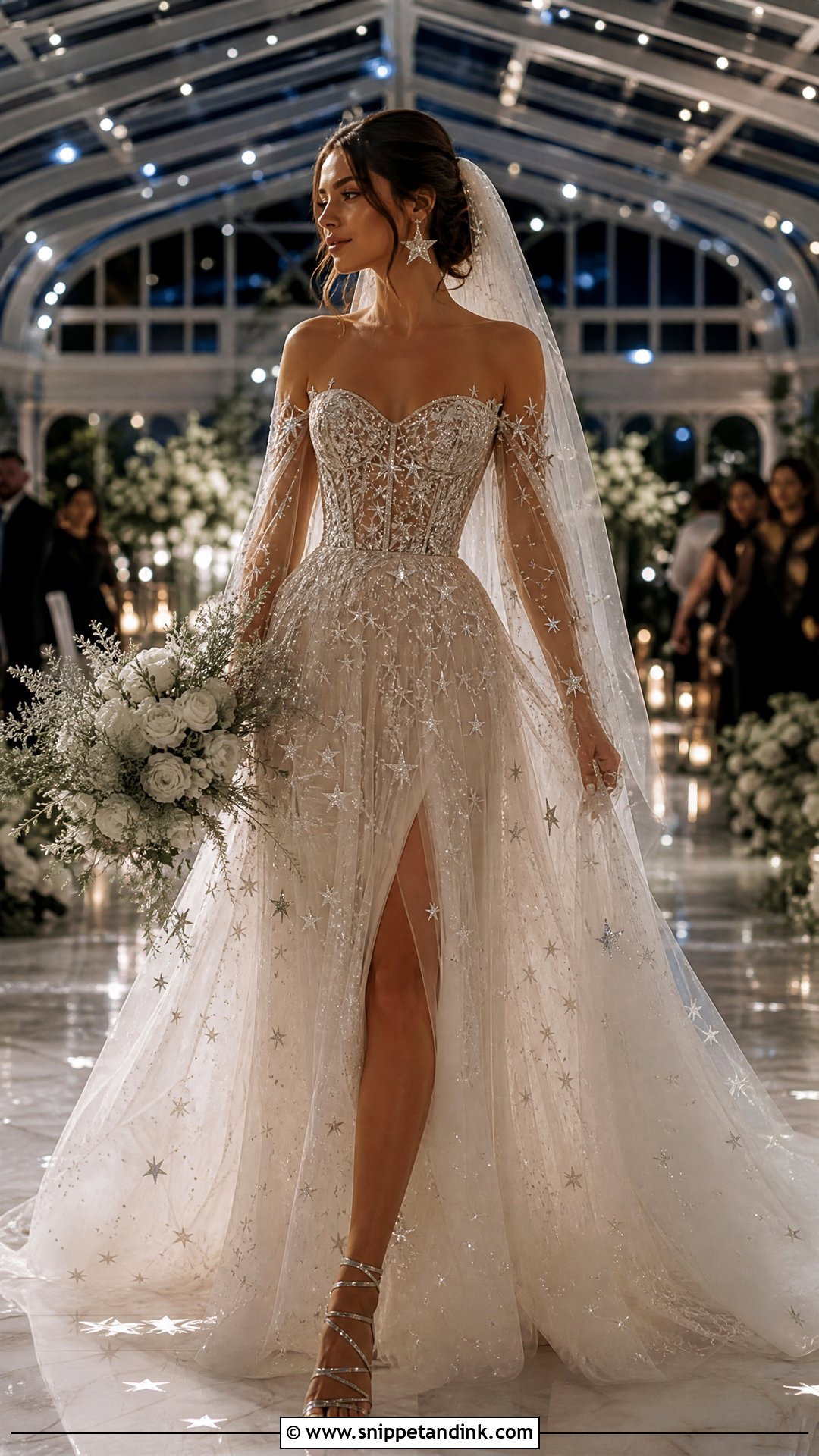 Sparkly Celestial Wedding Dress - Snippet and Ink - 20 Sparkly Glitter Wedding Dresses