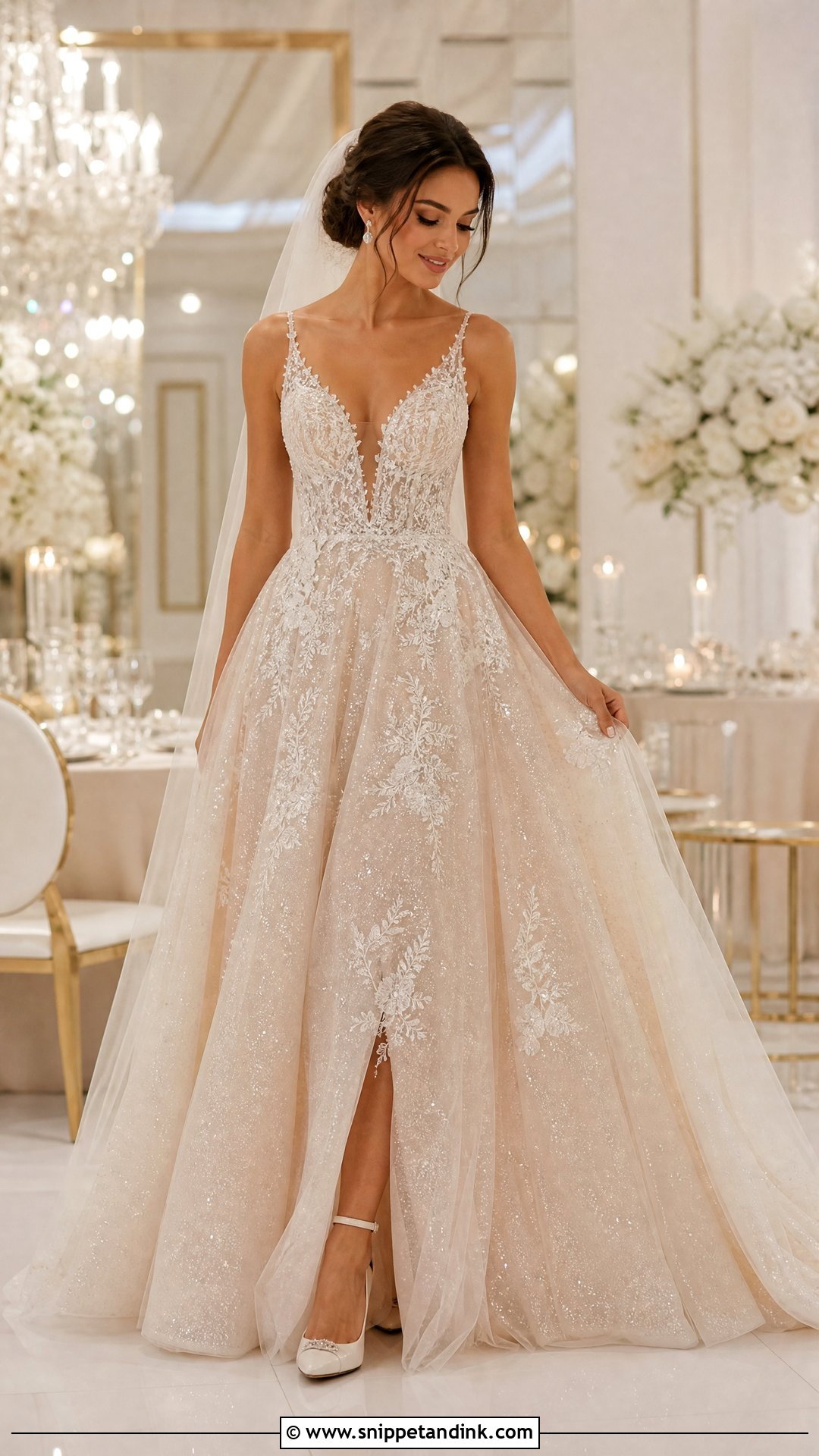 Sparkly Champagne Wedding Dress - Snippet and Ink - 25 Wedding Dresses Sparkly