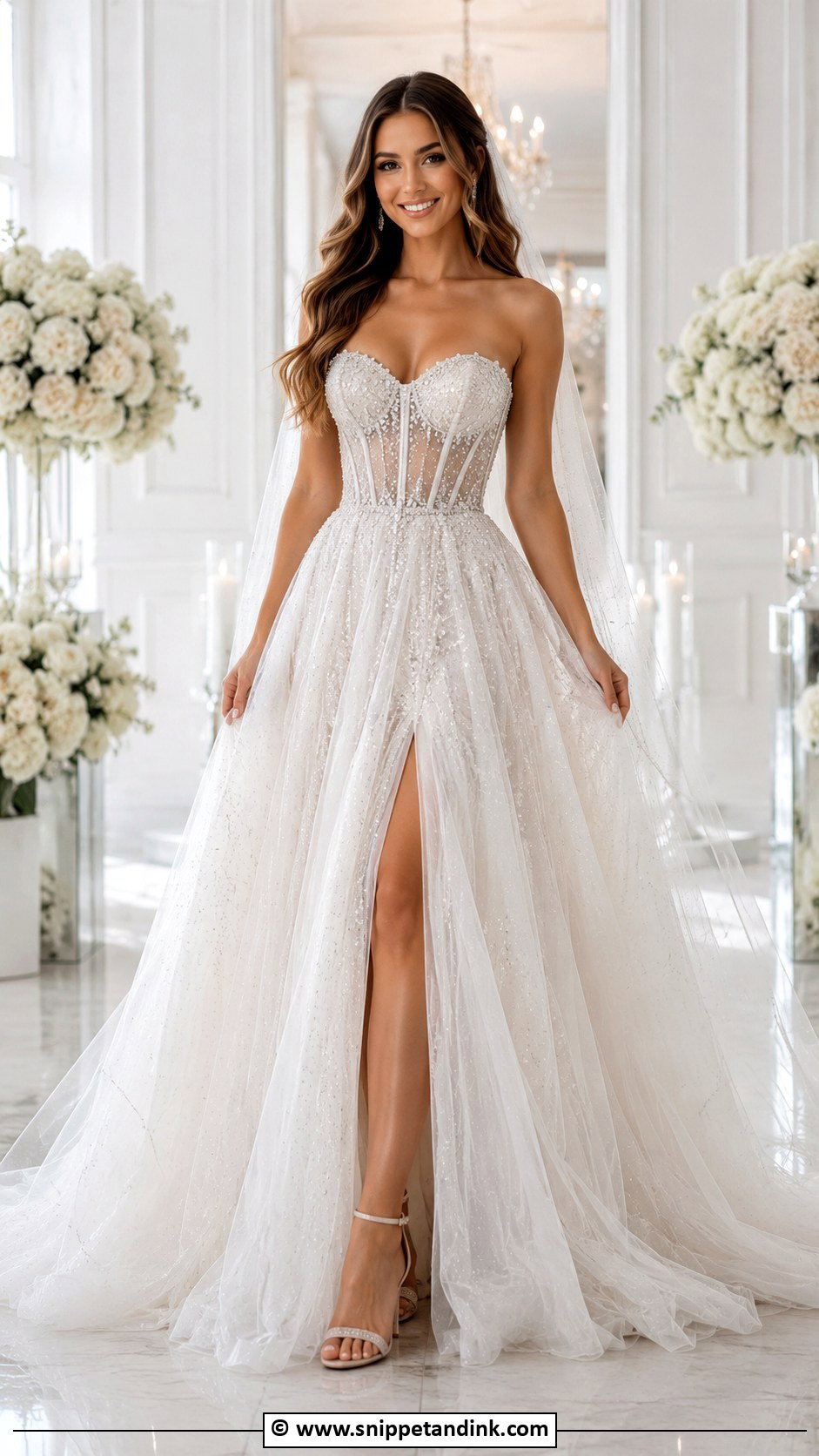 Sparkly Corset Wedding Dress - Snippet and Ink - 30 Sparkly Wedding Dress Ideas