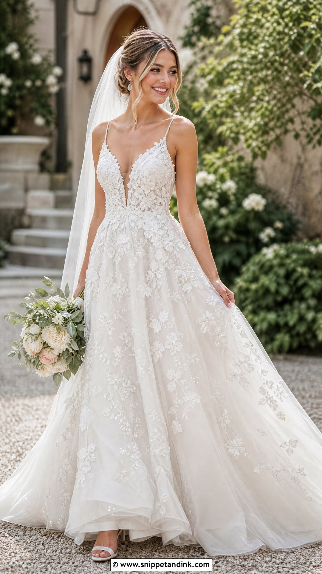 Sparkly Floral Wedding Dress - Snippet and Ink - 25 Wedding Dresses Sparkly