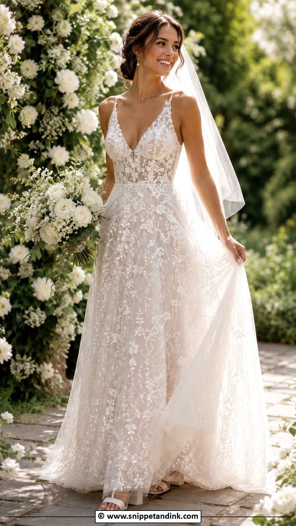 Sparkly Garden Wedding Dress - Snippet and Ink - 30 Sparkly Wedding Dress Ideas