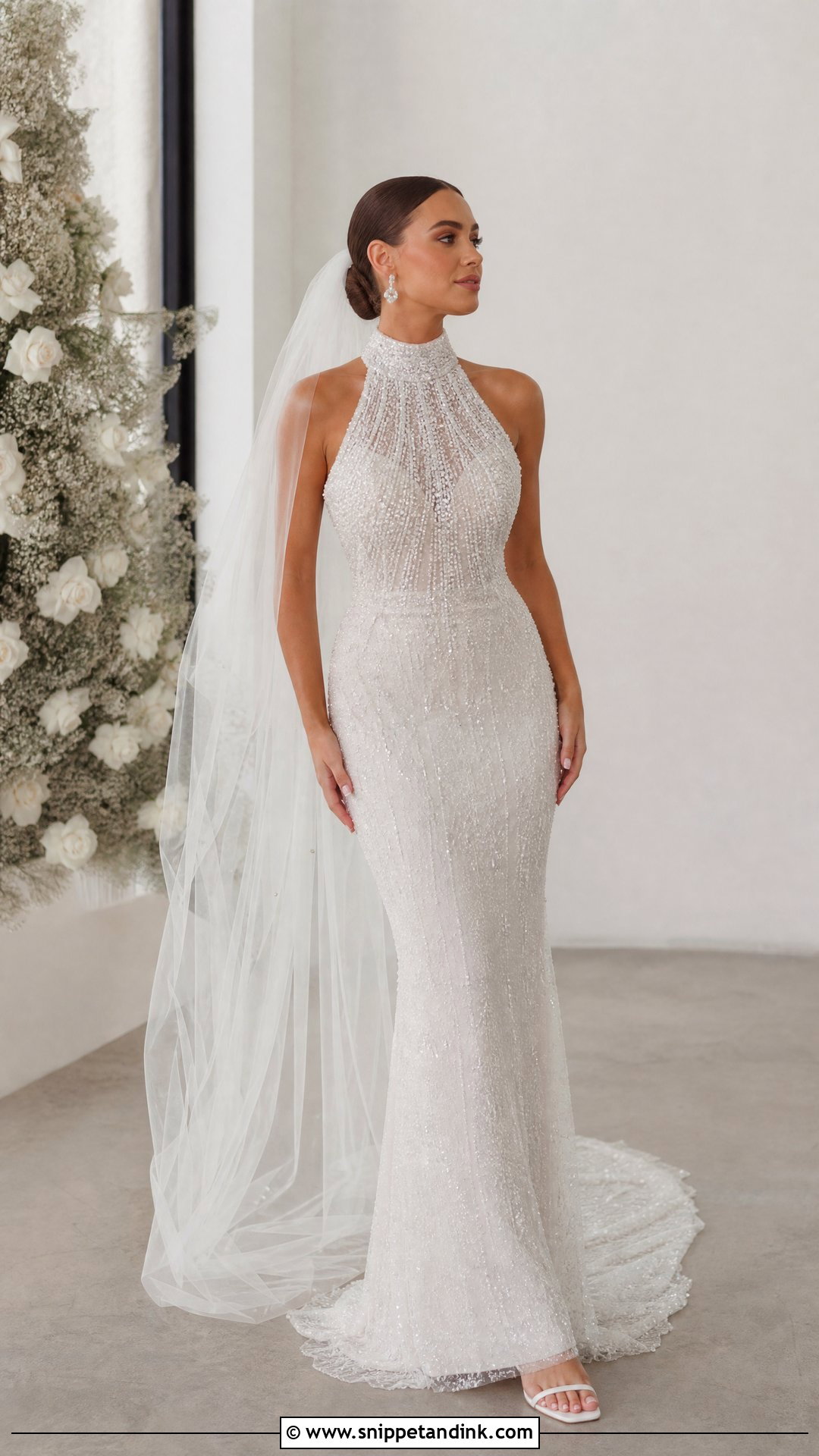 Sparkly High Neck Wedding Dress - Snippet and Ink - 25 Wedding Dresses Sparkly