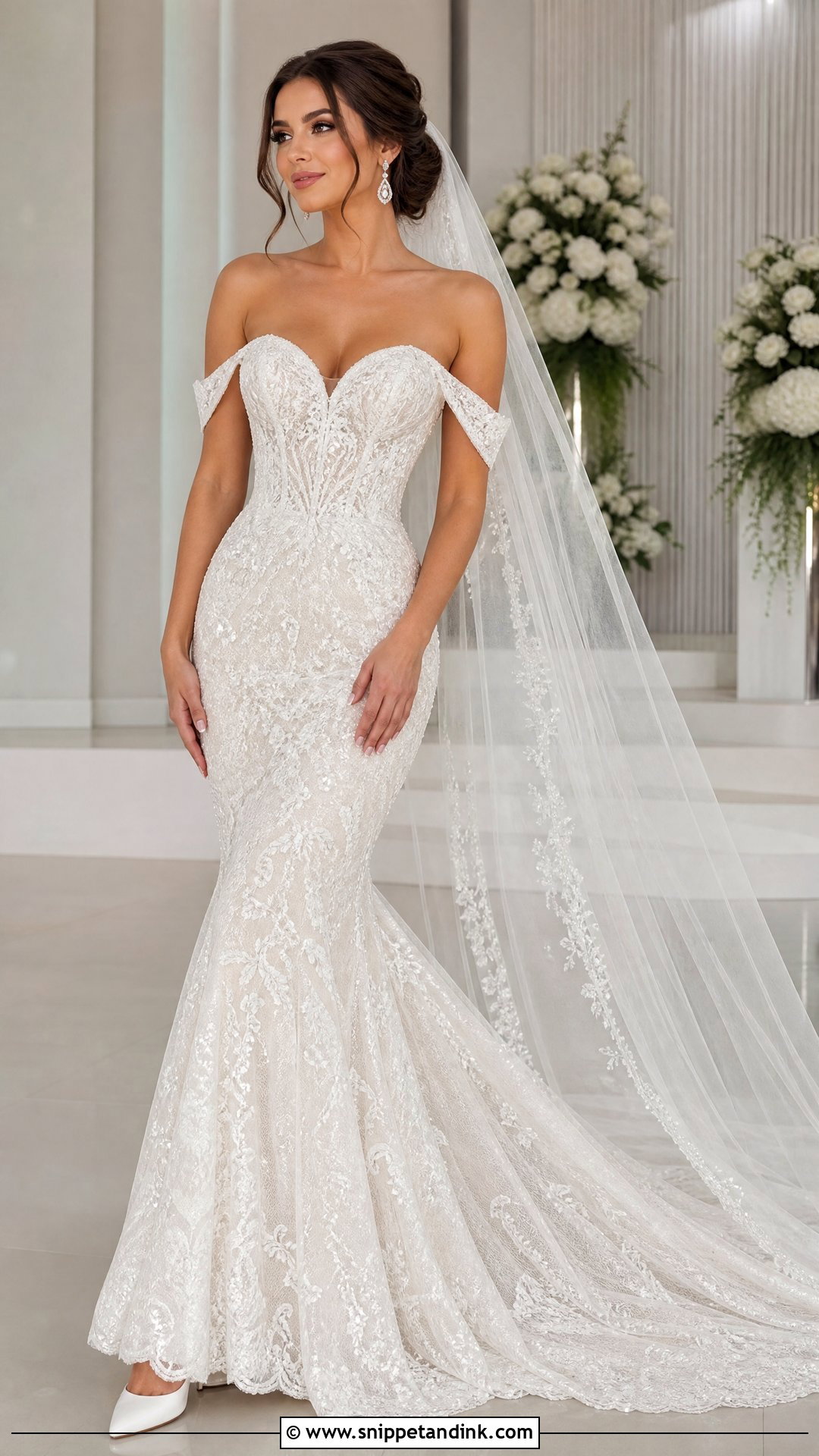 Sparkly Lace Mermaid Wedding Dress - Snippet and Ink - 20 Sparkly Lace Wedding Dress Ideas