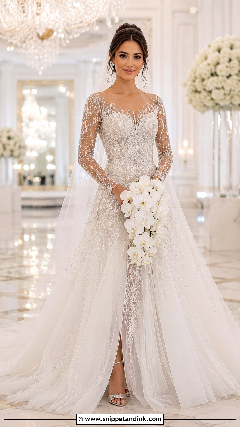 Sparkly Long Sleeve Wedding Dress - Snippet and Ink - 20 Fairytale Wedding Dress Long Sleeve Ideas