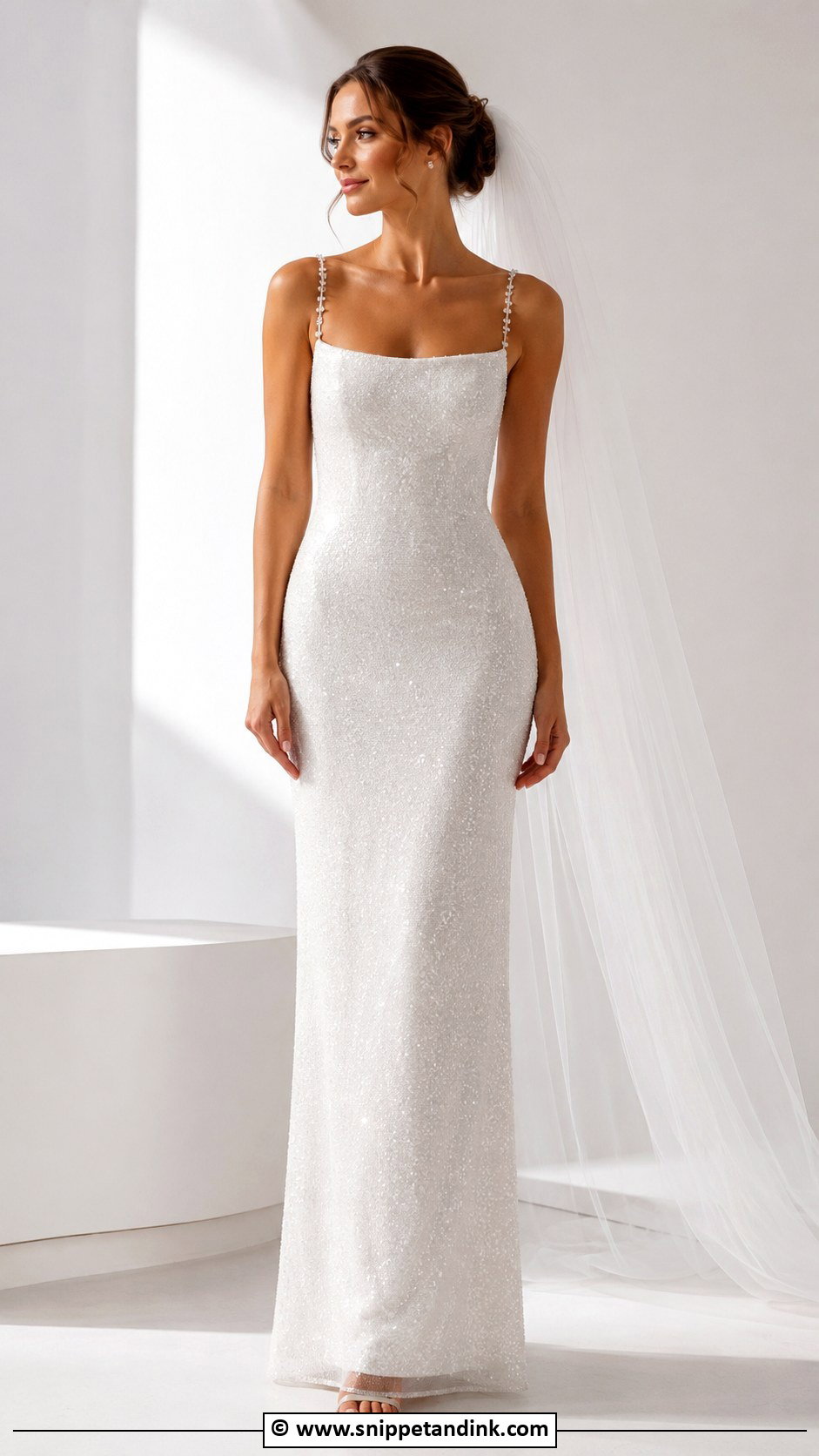 Sparkly Minimal Wedding Dress - Snippet and Ink - 30 Sparkly Wedding Dress Ideas