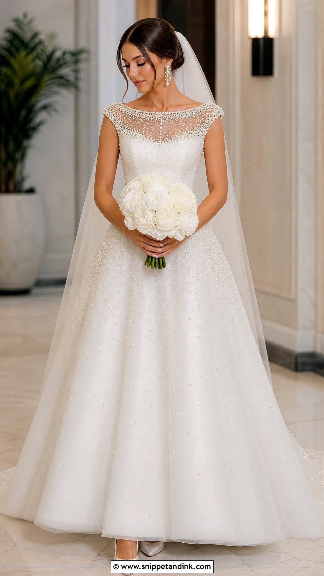 Sparkly Pearl and Crystal Wedding Dress - Snippet and Ink - 20 Sparkly Glitter Wedding Dresses