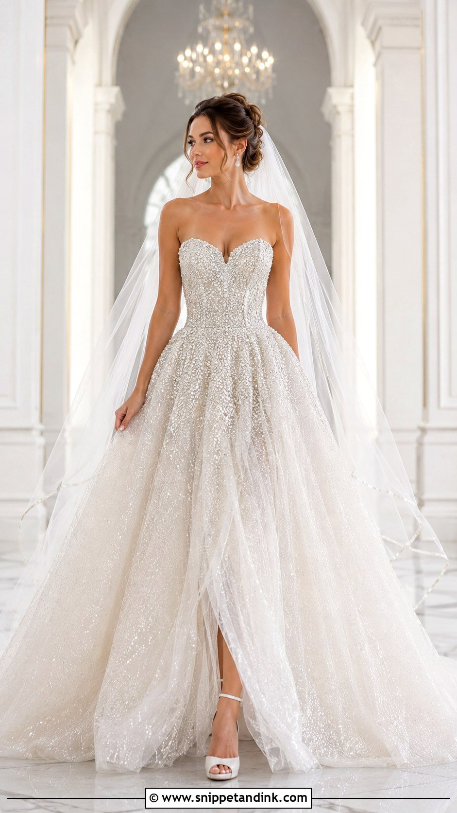 Sparkly Princess Wedding Dress With Sweetheart Neckline - Snippet and Ink - 30 Princess Wedding Dresses Sparkle