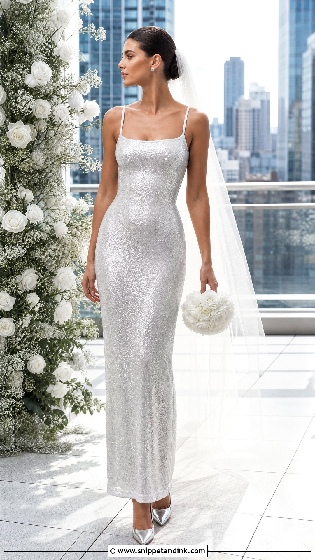 Sparkly Silver Sequin Wedding Dress - Snippet and Ink - 20 Sparkly Glitter Wedding Dresses