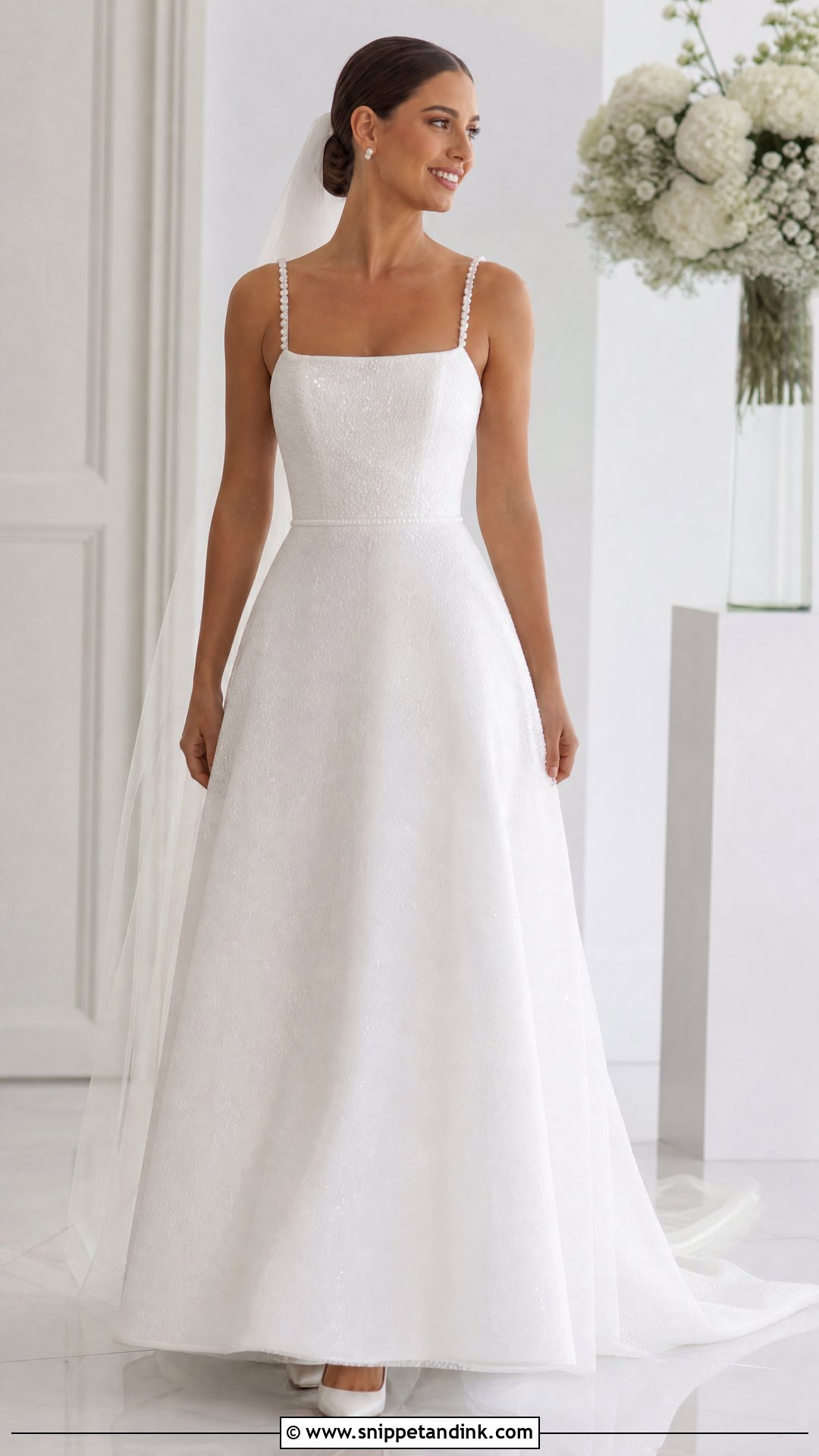 Sparkly Square Neck Wedding Dress - Snippet and Ink - 25 Wedding Dresses Sparkly