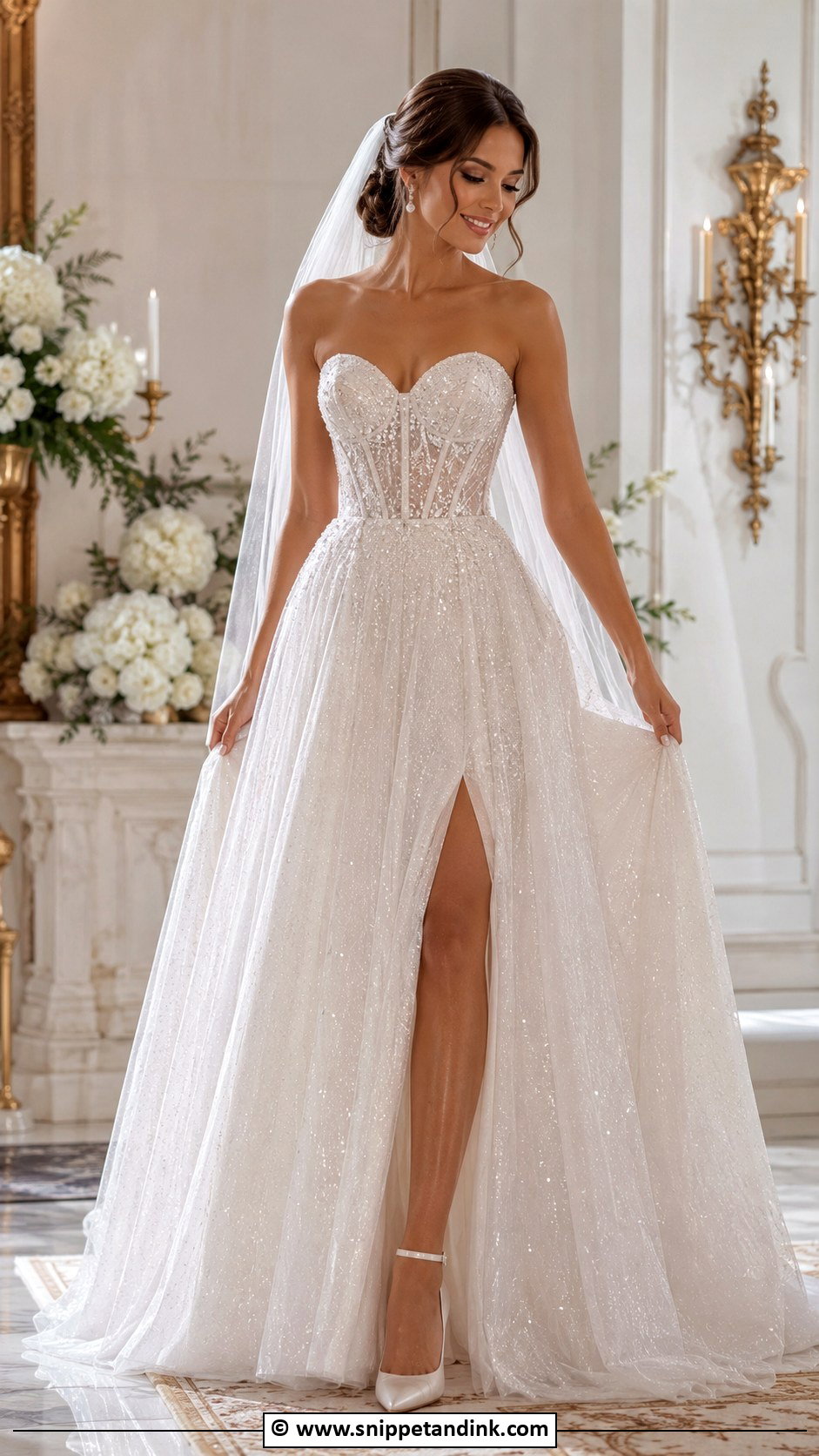 Sparkly Sweetheart Wedding Dress - Snippet and Ink - 30 Sparkly Wedding Dress Ideas