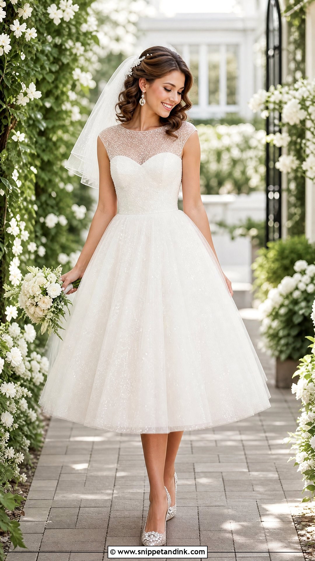 Sparkly Tea Length Wedding Dress - Snippet and Ink - 25 Wedding Dresses Sparkly