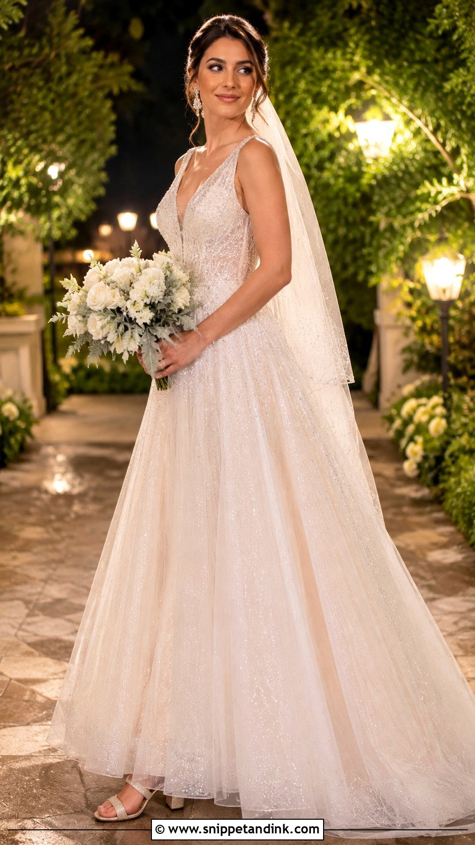 Sparkly Tulle Wedding Dress - Snippet and Ink - 20 Enchanted Garden Wedding Dress Ideas