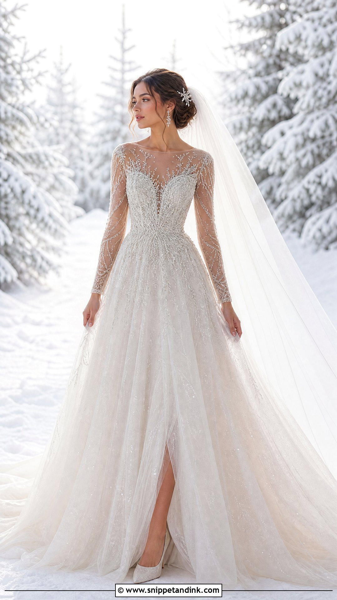 Sparkly Tulle Wedding Gown - Snippet and Ink - 20 Winter Wonderland Wedding Dress Ideas