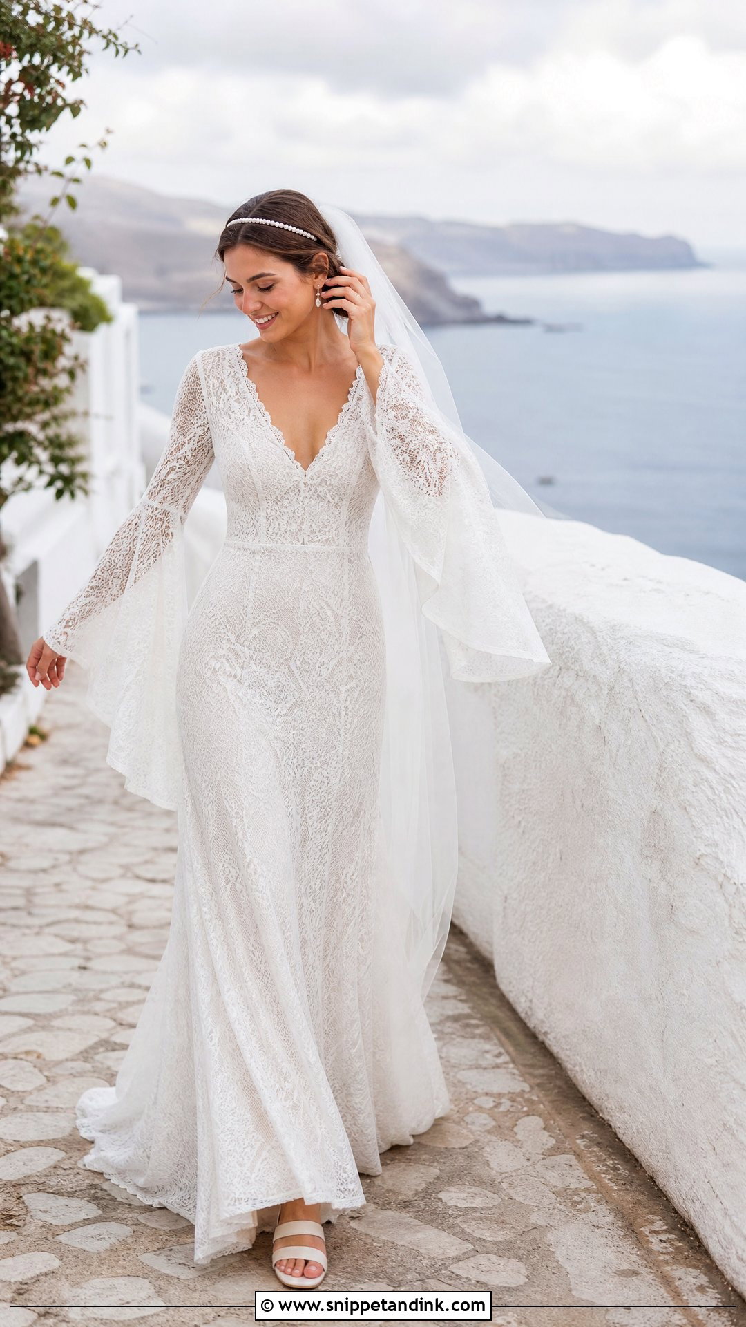 Split Bell Sleeve Wedding Dress - Snippet and Ink - 20 Wedding Dress with Bell Sleeves