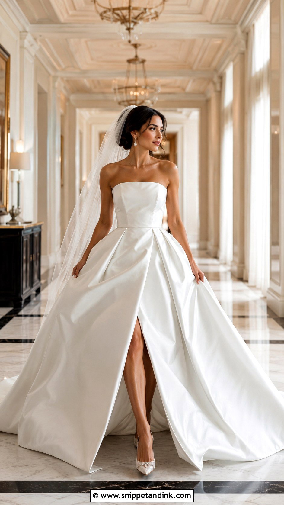 Split Hem Mikado Ball Gown - Snippet and Ink - 20 Mikado Wedding Gown Ideas