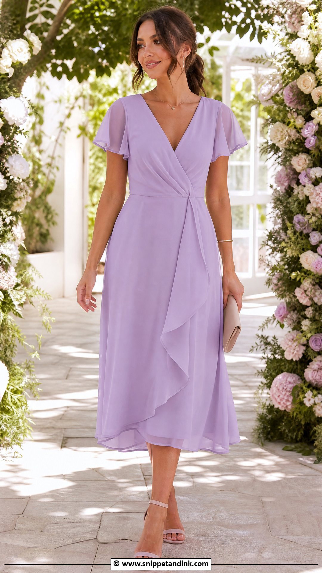 Spring Wedding Dress With Pastel Heels - Snippet and Ink - 35 Dresses to Wear to a Wedding