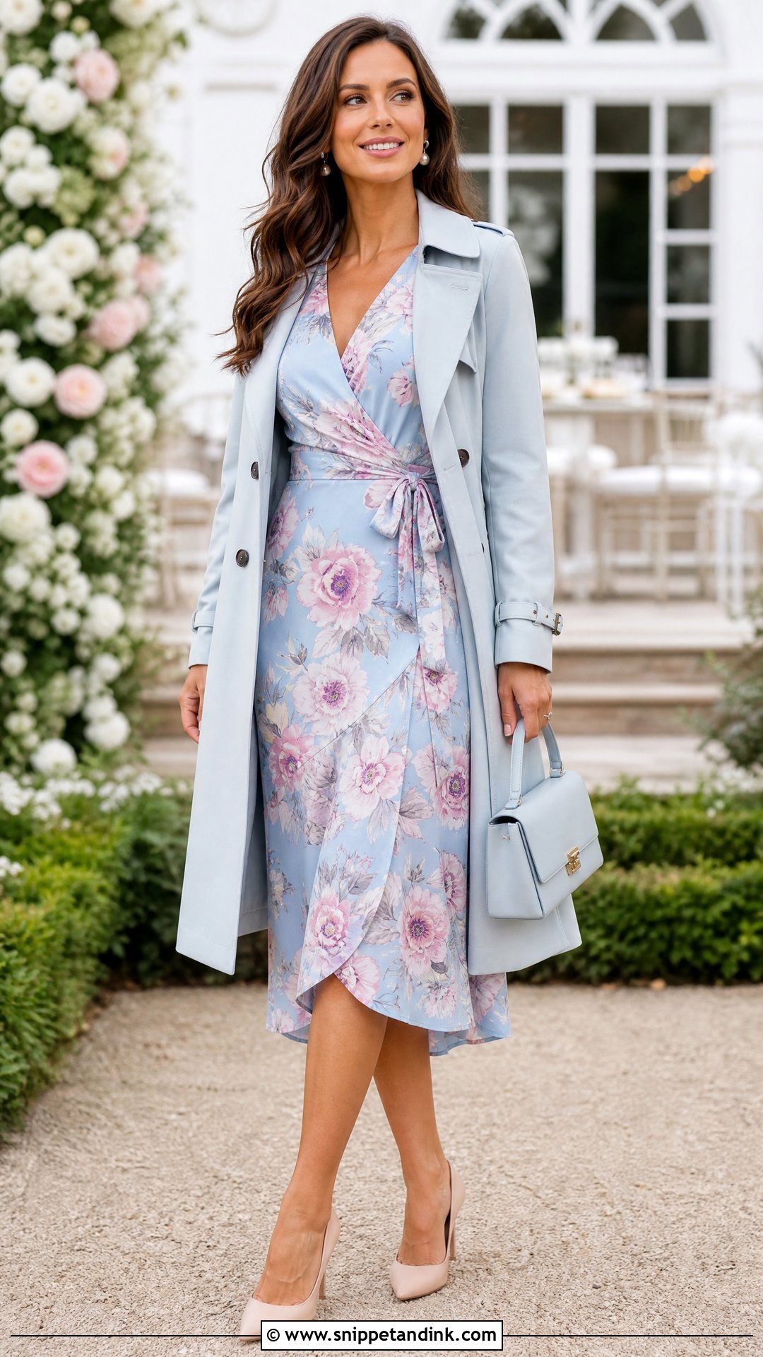 Spring Wedding Guest Wrap Dress Outfit - Snippet and Ink - 20 Wedding Invitation Outfit Ideas