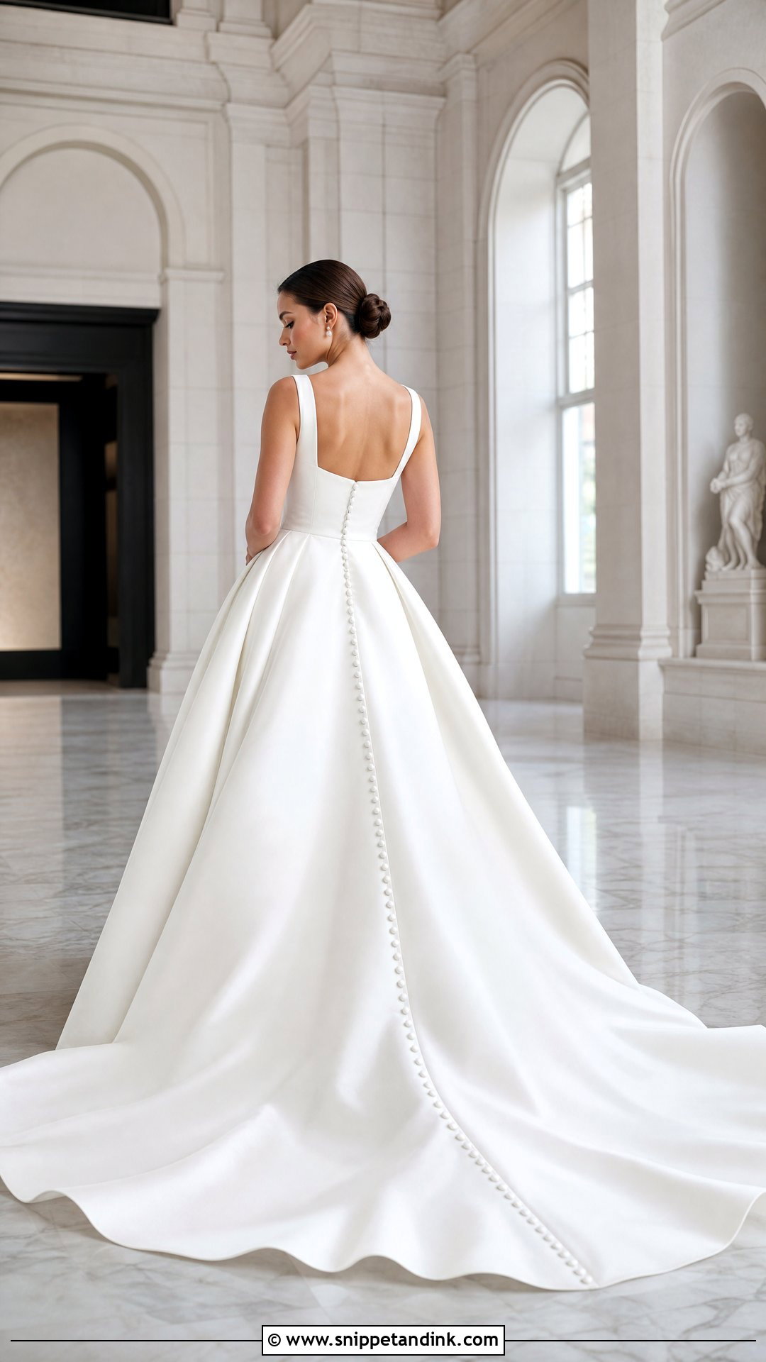 Square Back Mikado Wedding Dress - Snippet and Ink - 20 Wedding Dresses Back Detail